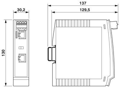 Dimensiones del inyector INJ 1100-T PoE
