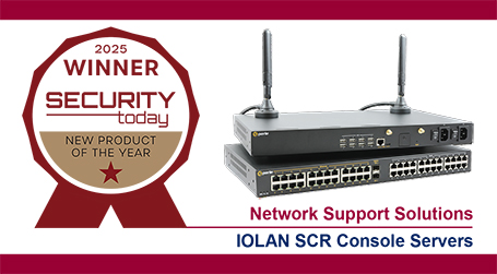 Insignia de nuevo producto del año 2025 de IOLAN SCR Console Server and Security Today